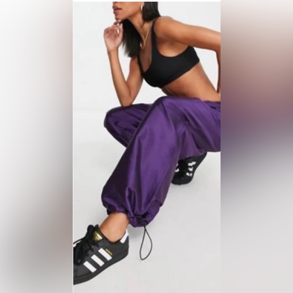 NWT Topshop high shine oversized balloon parachute pants, size S